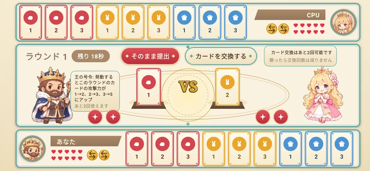 交換カードで、ウソをつく